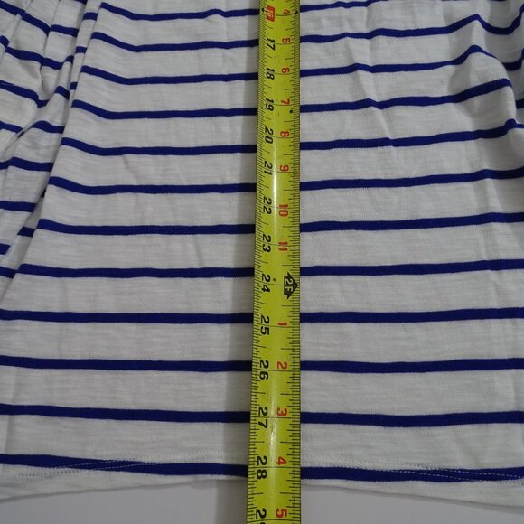 Chicos The Ultimate Tee Open Cardigan Stripe White Blue Women Size 1 M 8 NEW - Picture 12 of 13